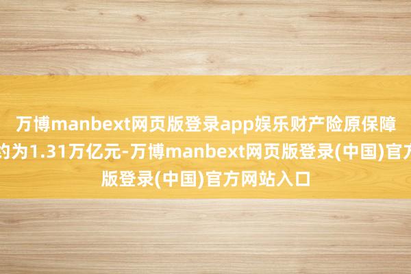 万博manbext网页版登录app娱乐财产险原保障保费收入约为1.31万亿元-万博manbext网页版登录(中国)官方网站入口