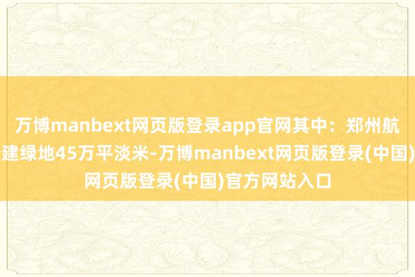 万博manbext网页版登录app官网其中:郑州航空港区完成新建绿地45万平淡米-万博manbext网页版登录(中国)官方网站入口