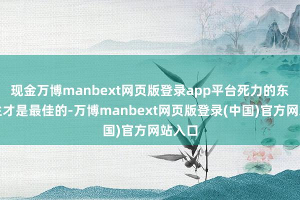 现金万博manbext网页版登录app平台死力的东谈主生才是最佳的-万博manbext网页版登录(中国)官方网站入口